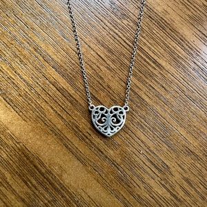 Tiffany and Co. Enchant Scroll Heart Mini Necklace Silver